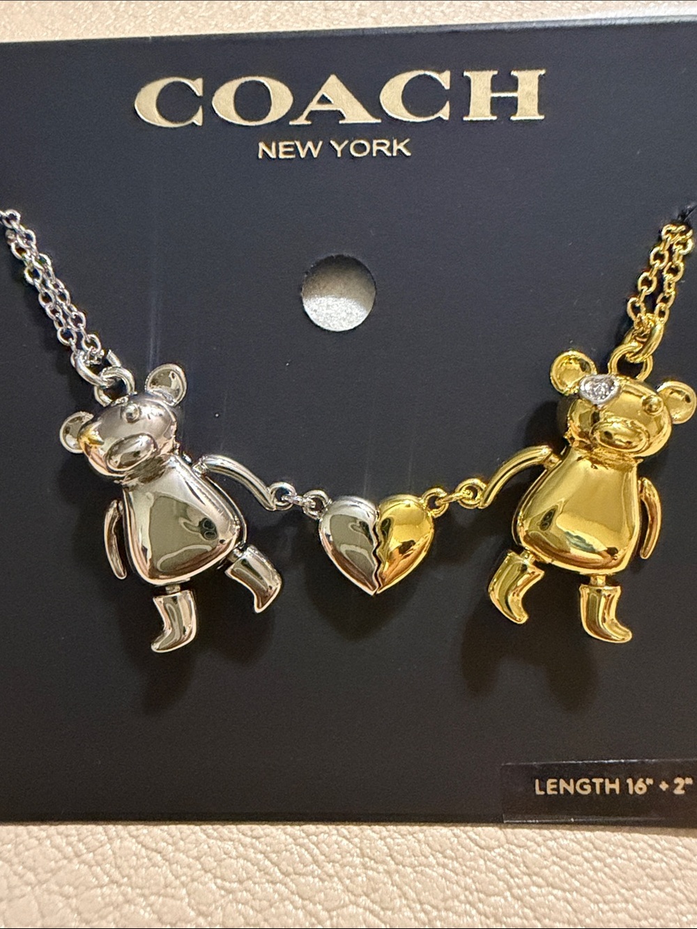 COACH Teddy Bear Friendship Necklace (65)